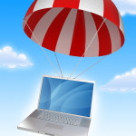 Computer with parachute