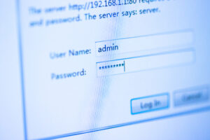 A close up of a login window for an admin account.