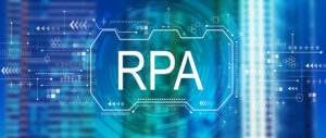 RPA, representing robotic process automation, against a blue and green background.
