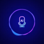A microphone icon labeled AI, representing an AI voice agent.
