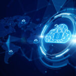 Digital Cloud Computing, Cyber Security, Digital Data Network Protection, Future Technology Digital Data Network Connection Background Concept.