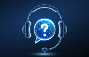 Headphone of customer service. Support call, live advice, phone bot, chat headphone, service center, helpdesk advisor, virtual contact, care operator, microphone online, expert helpline 3d concept.