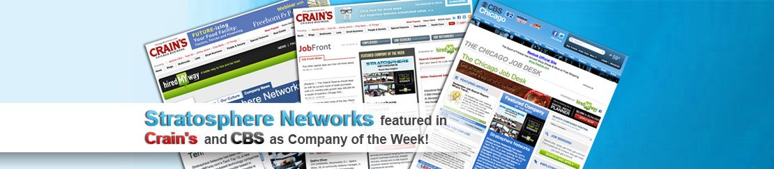 Stratosphere Networks featured in Crain's and CBS as Company of the Week!